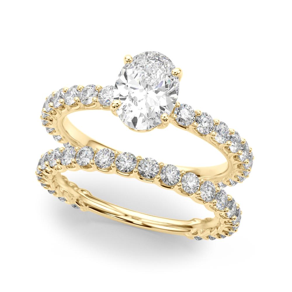 The Hazel Single-Row Engagement Ring, set view