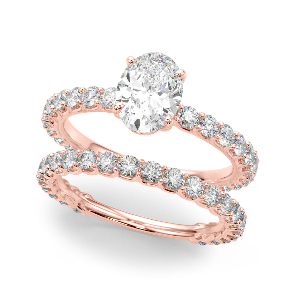 The Hazel Single-Row Engagement Ring, set view