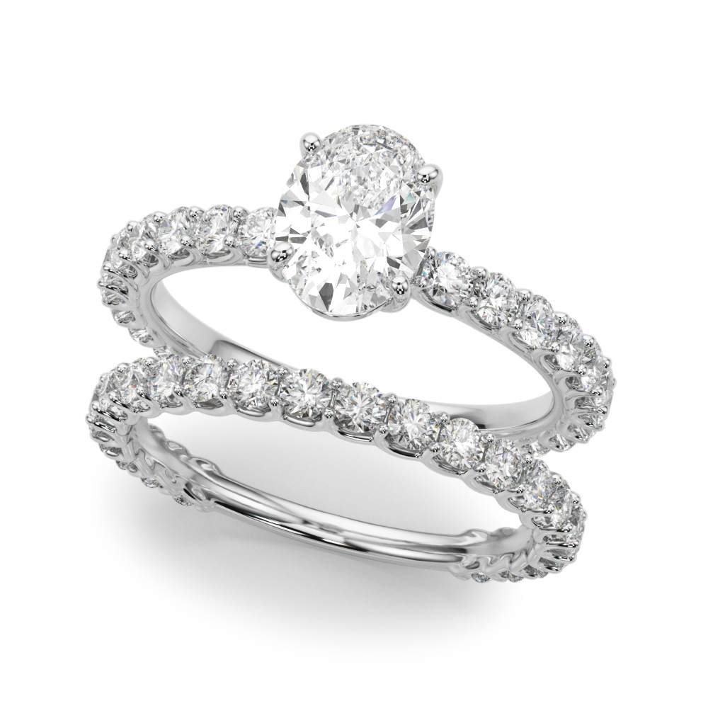 The Hazel Single-Row Engagement Ring, set view