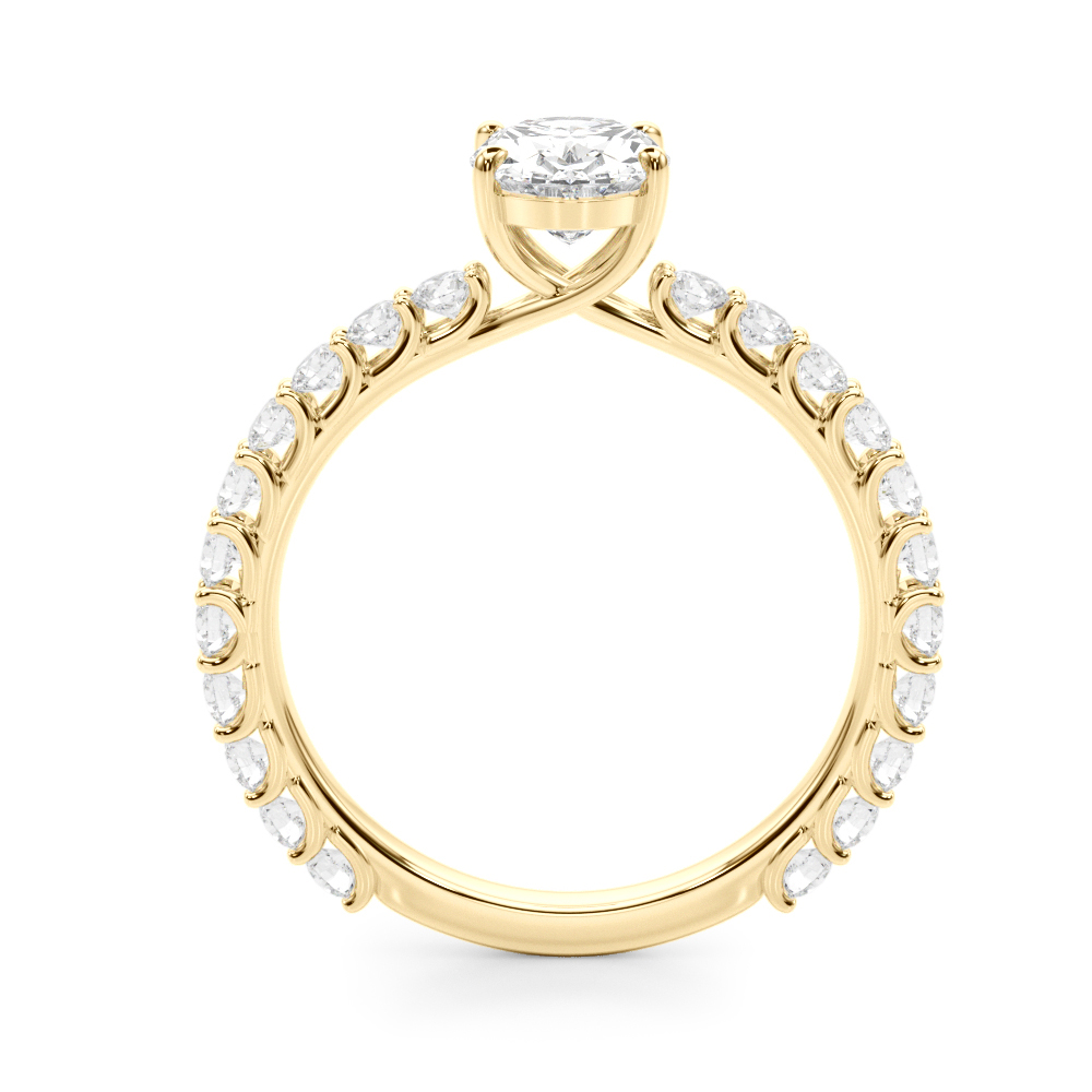 The Hazel Single-Row Engagement Ring, side view