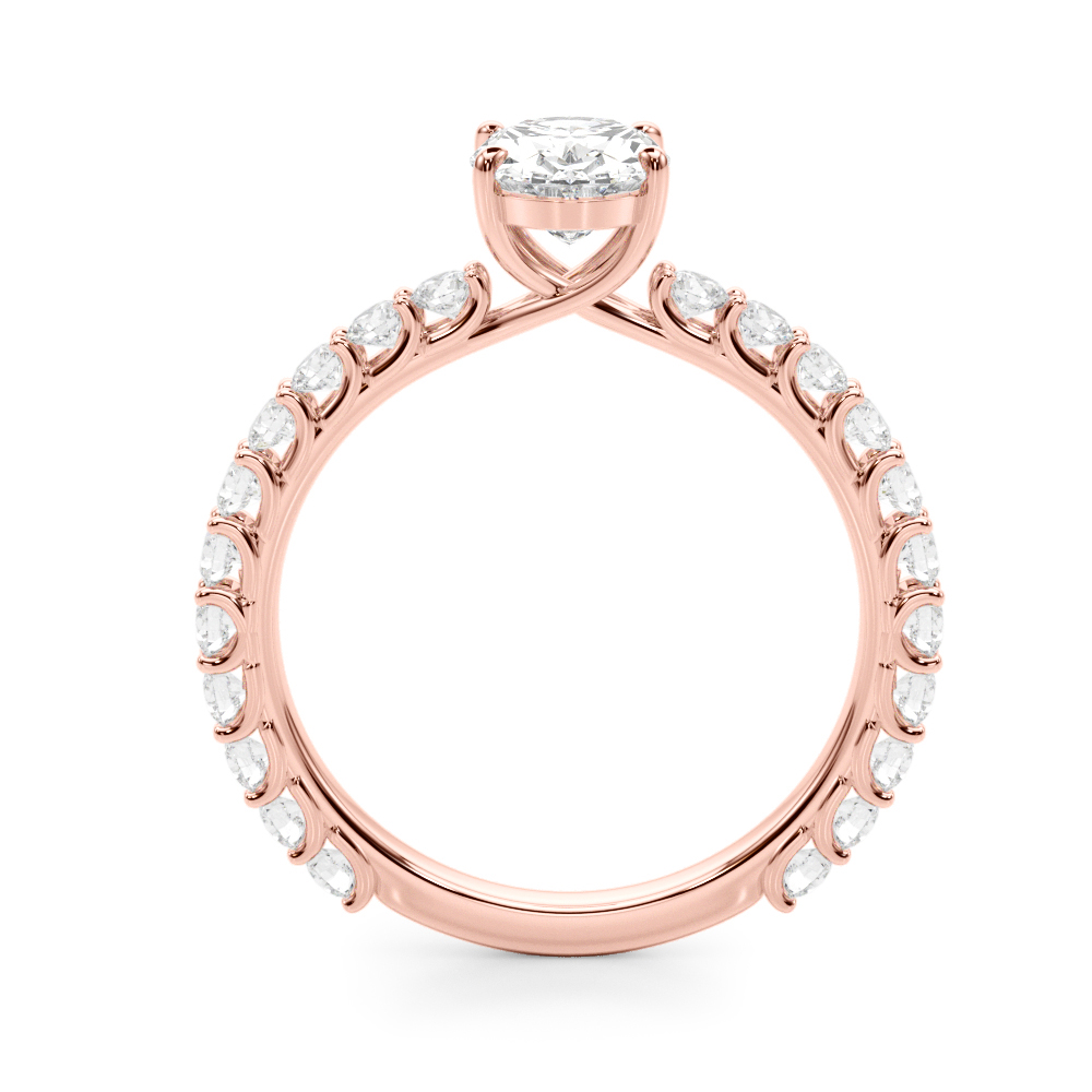 The Hazel Single-Row Engagement Ring, side view
