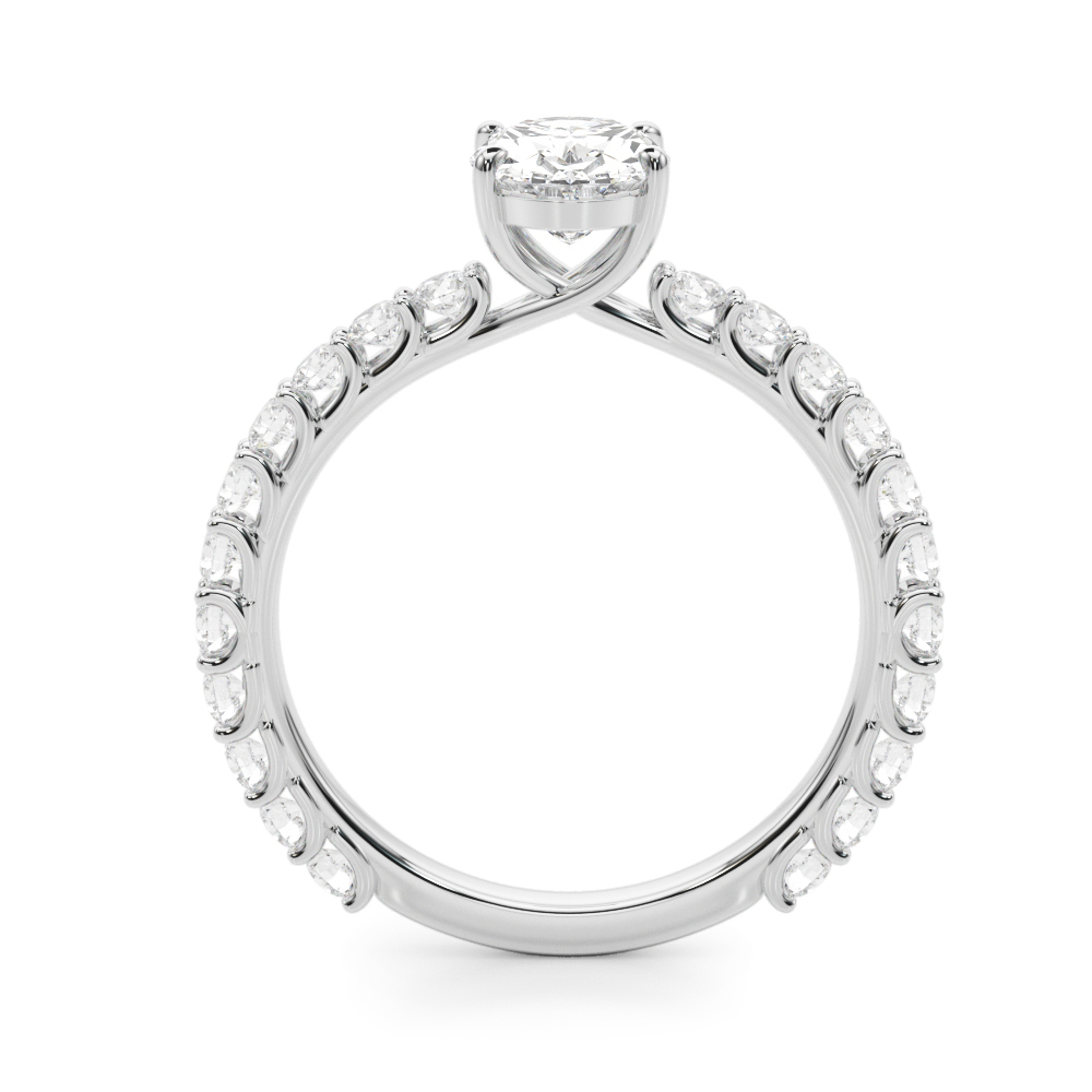 The Hazel Single-Row Engagement Ring, side view