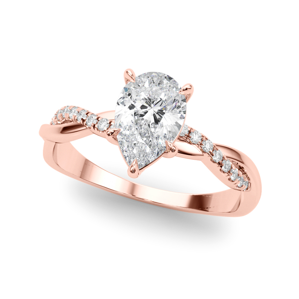 The Meredith Twist Engagement Ring, front view