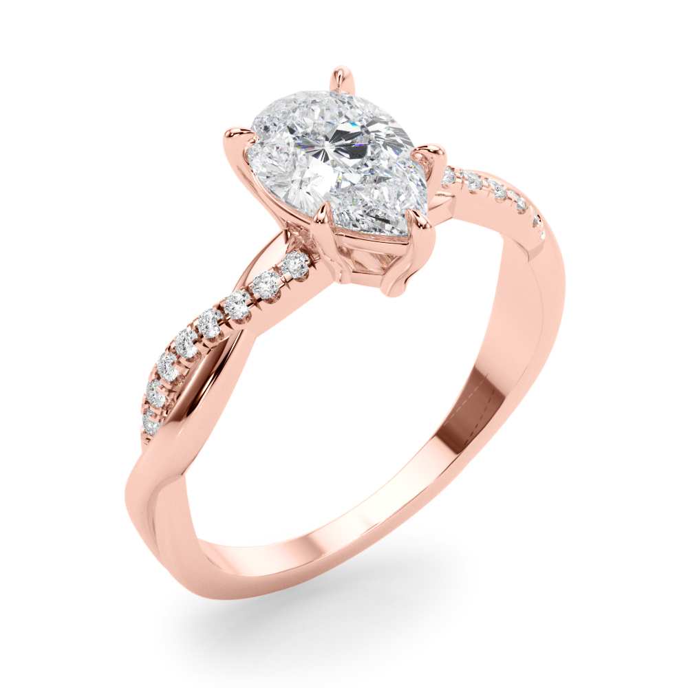 The Meredith Twist Engagement Ring, angled view