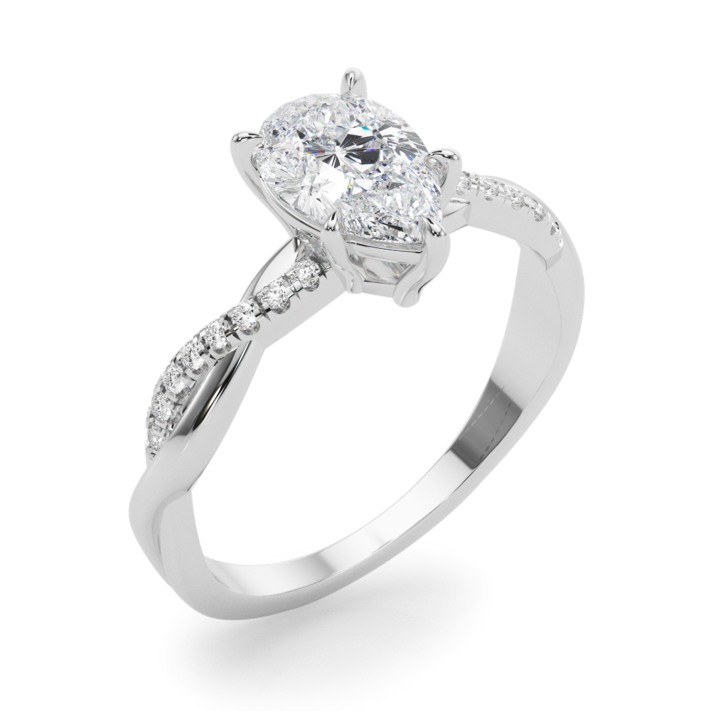 The Meredith Twist Engagement Ring, angled view