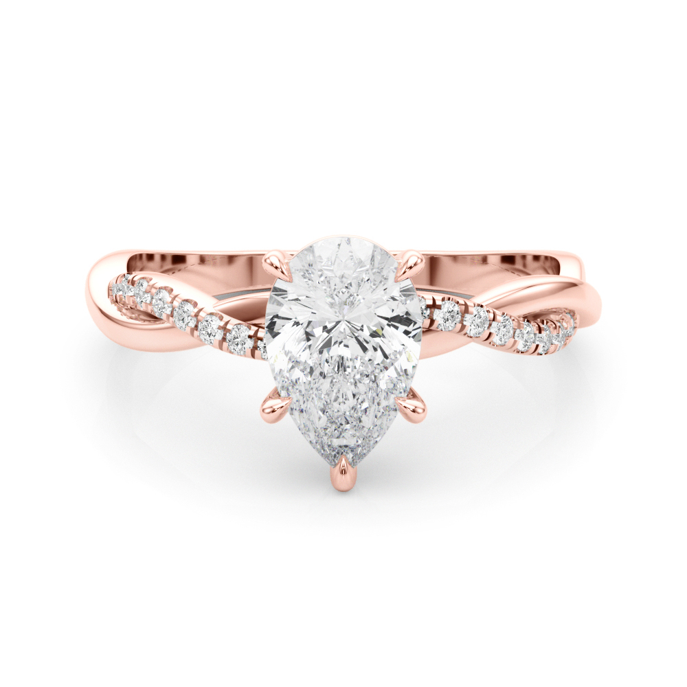 The Meredith Twist Engagement Ring, set view