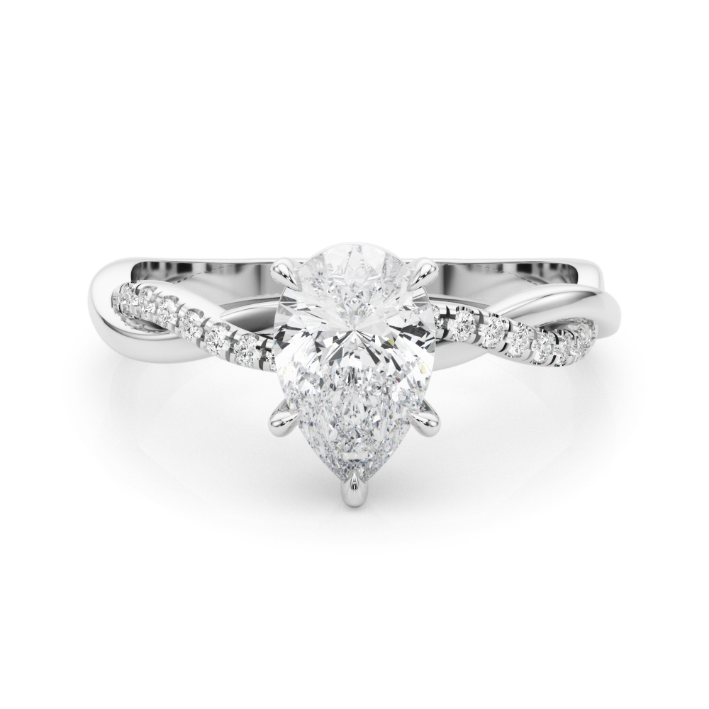 The Meredith Twist Engagement Ring, set view