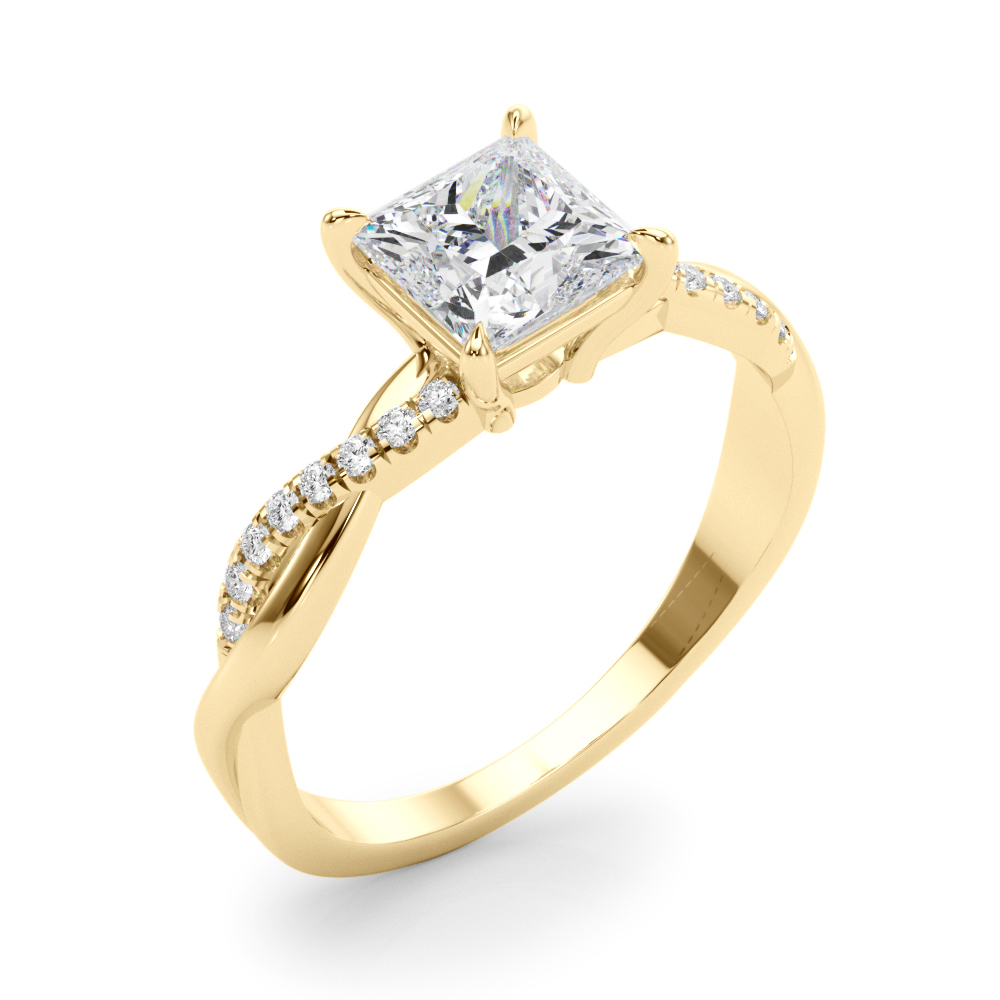 The Rebecca Twist Engagement Ring, angled view