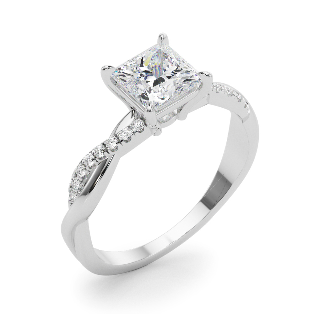The Rebecca Twist Engagement Ring, angled view