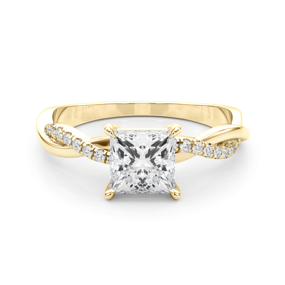 The Rebecca Twist Engagement Ring, set view