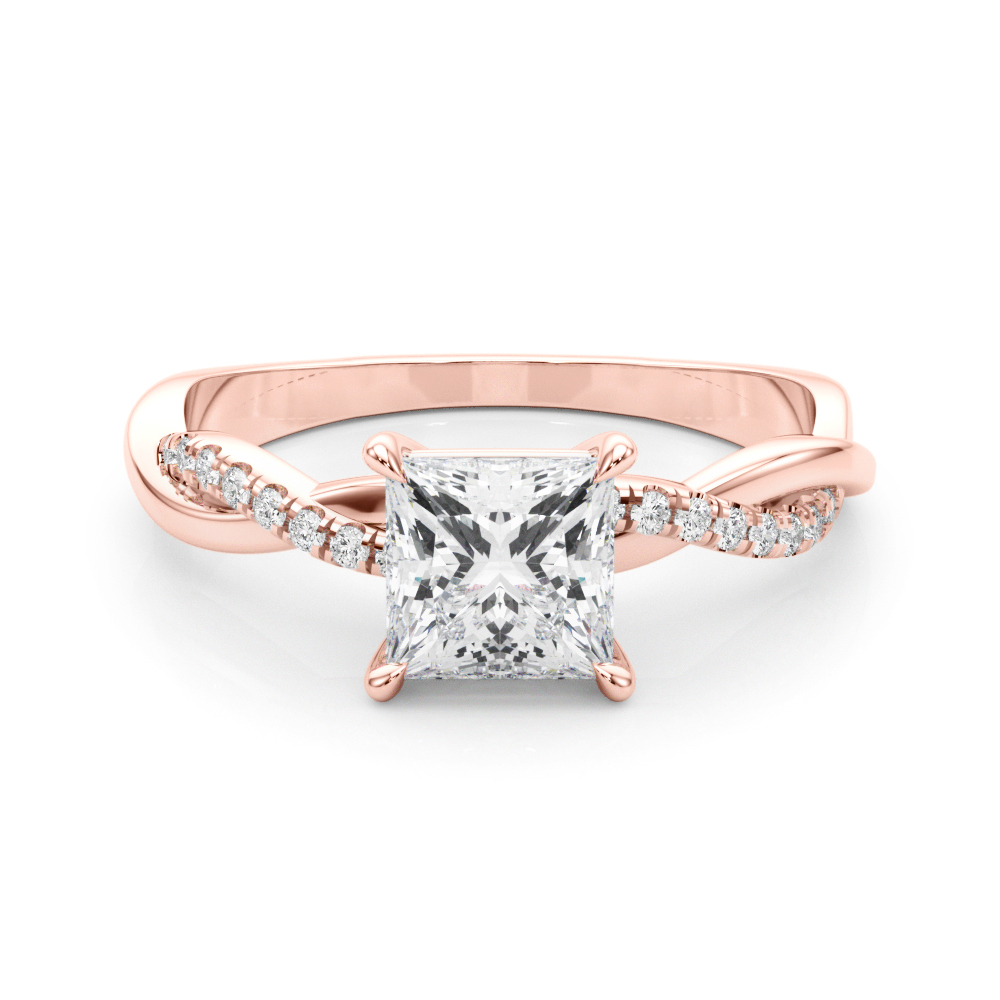 The Rebecca Twist Engagement Ring, set view