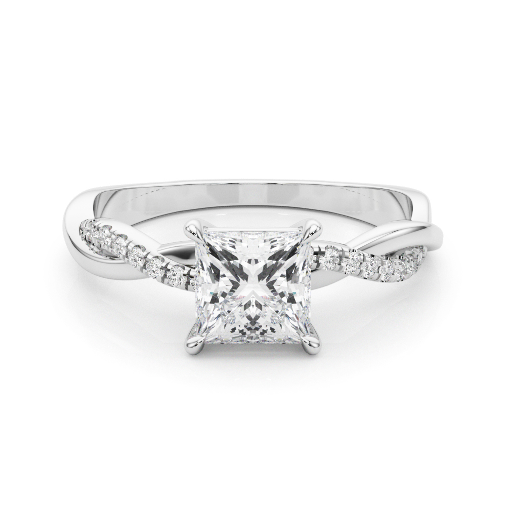 The Rebecca Twist Engagement Ring, set view