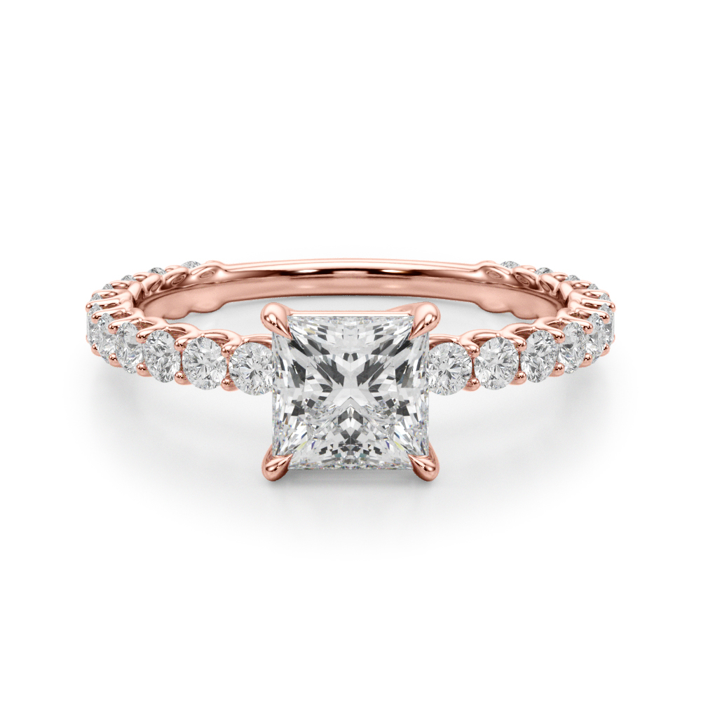 The Maya Single-Row Engagement Ring, angled view