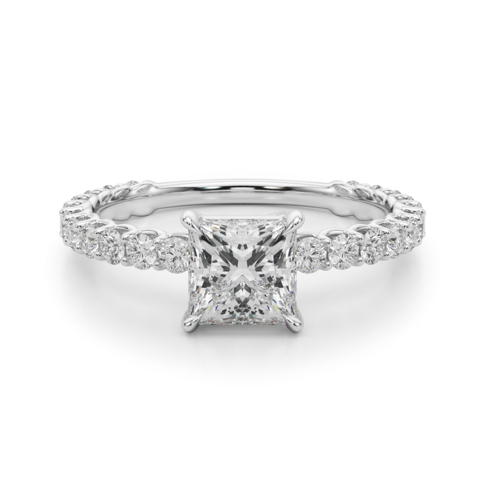 The Maya Single-Row Engagement Ring, angled view