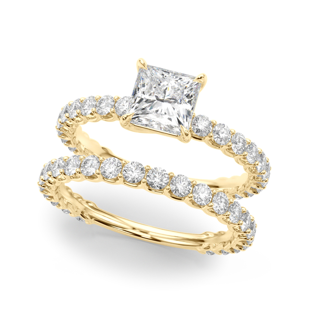 The Maya Single-Row Engagement Ring, set view