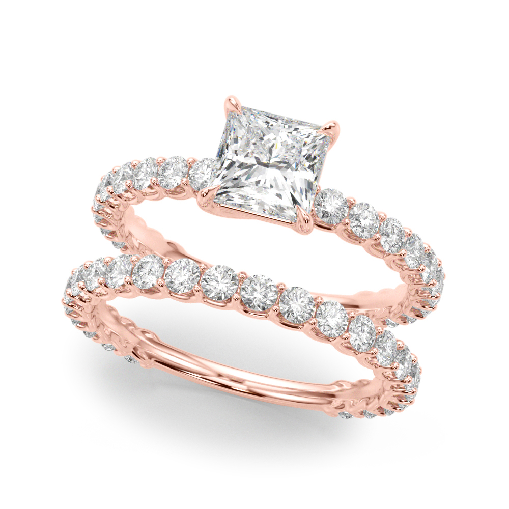 The Maya Single-Row Engagement Ring, set view