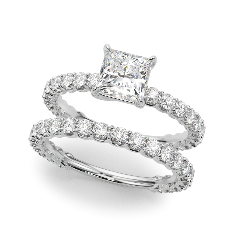 The Maya Single-Row Engagement Ring, set view