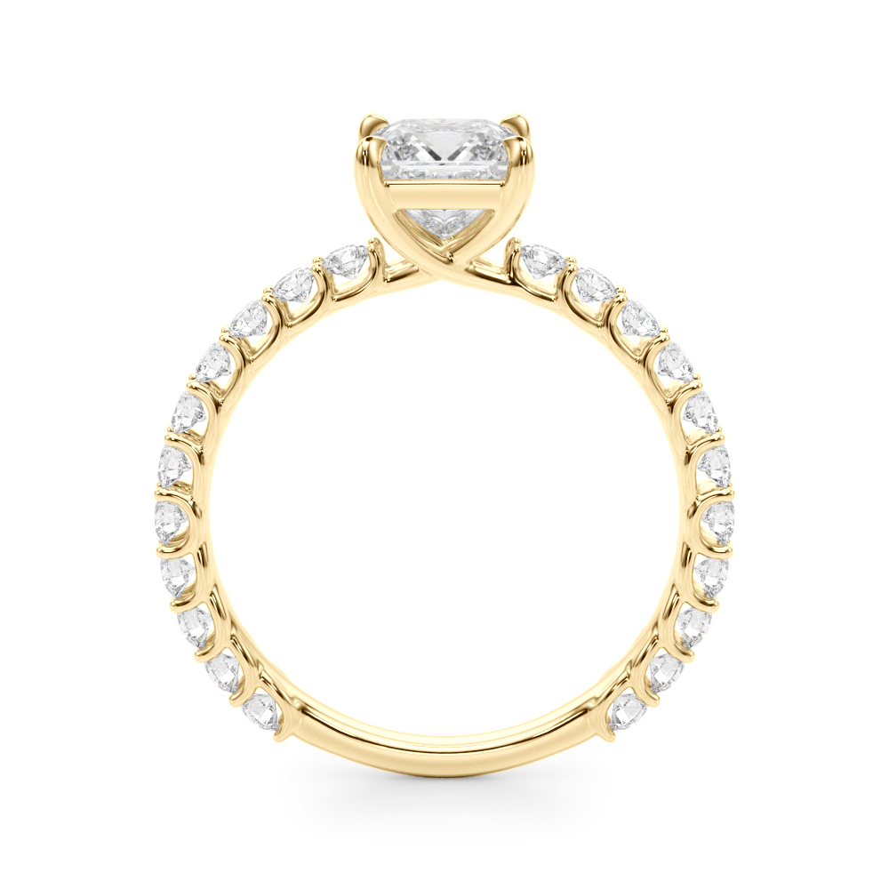 The Maya Single-Row Engagement Ring, side view