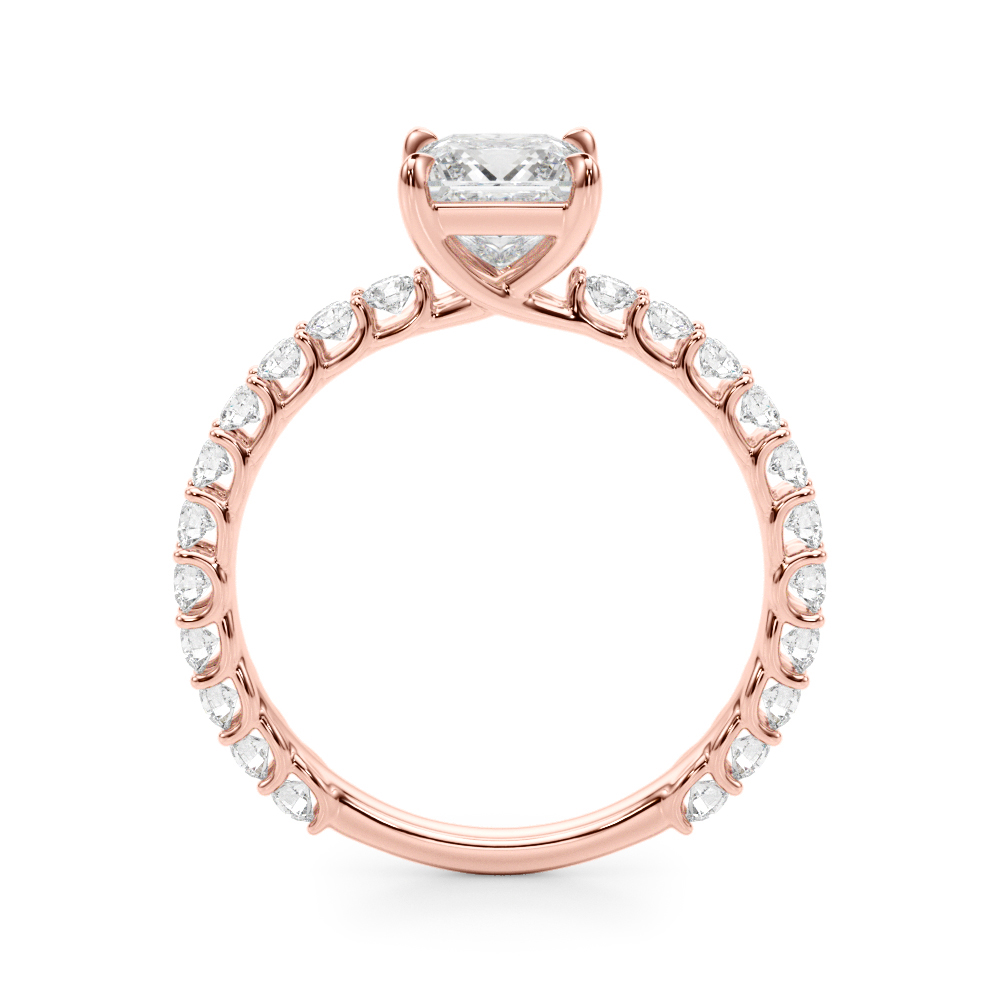 The Maya Single-Row Engagement Ring, side view