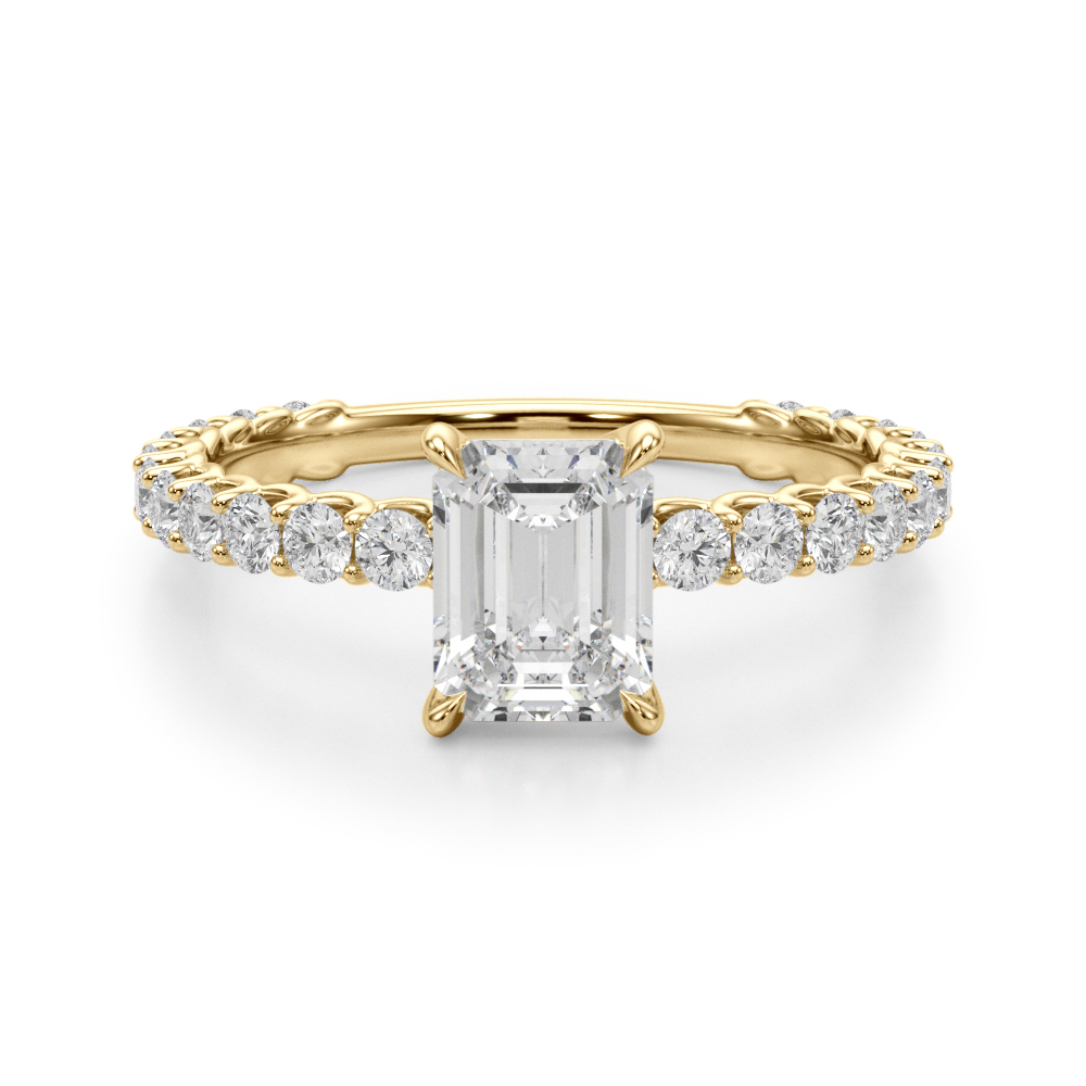 The Colette Single-Row Engagement Ring, angled view