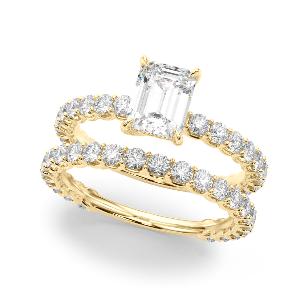 The Colette Single-Row Engagement Ring, set view