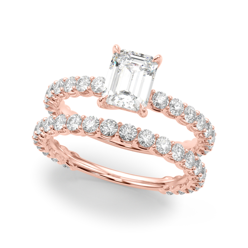 The Colette Single-Row Engagement Ring, set view