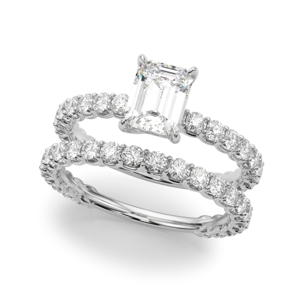 The Colette Single-Row Engagement Ring, set view