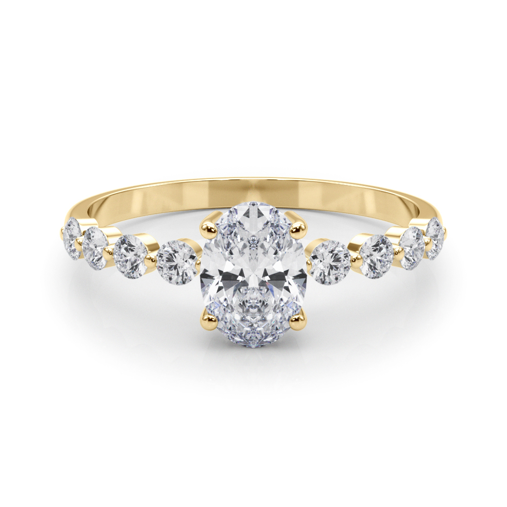 The Eloise Single-Row Engagement Ring, set view