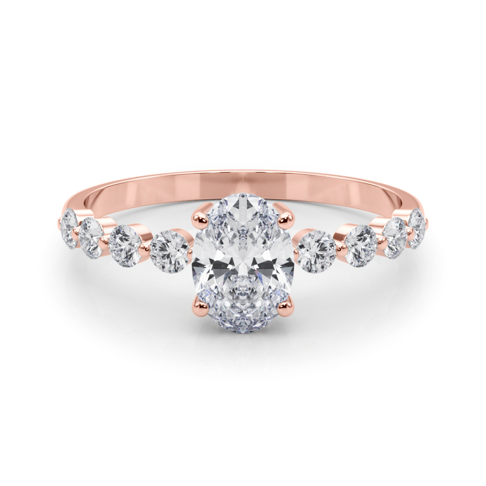 The Eloise Single-Row Engagement Ring, set view
