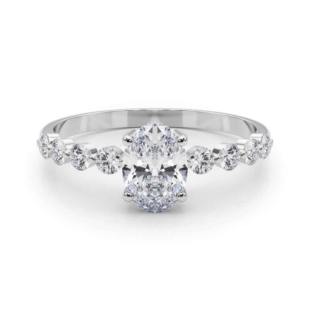 The Eloise Single-Row Engagement Ring, set view