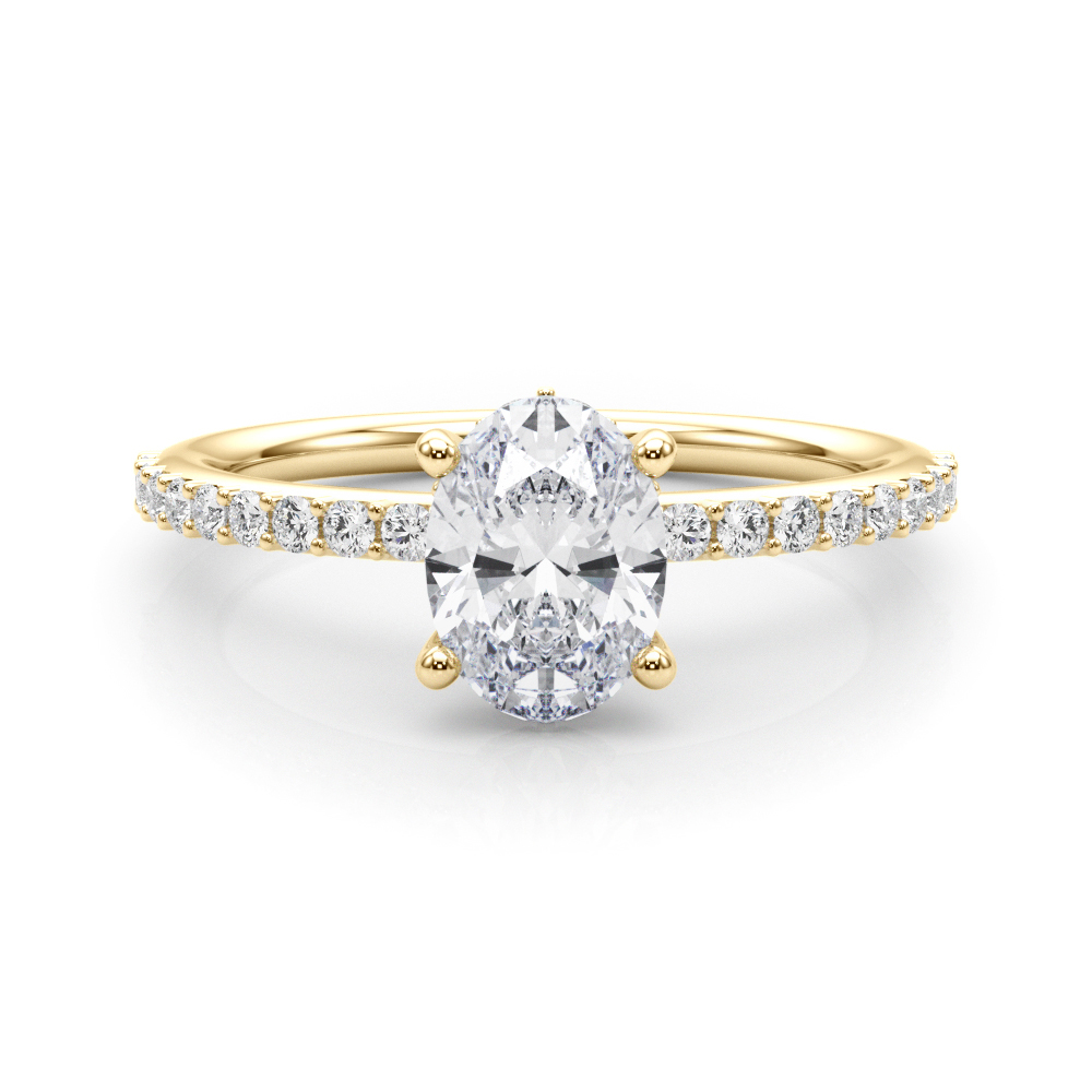The Sophie Hidden Halo Engagement Ring, set view