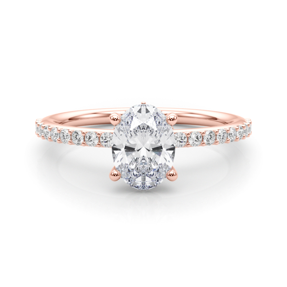The Sophie Hidden Halo Engagement Ring, set view