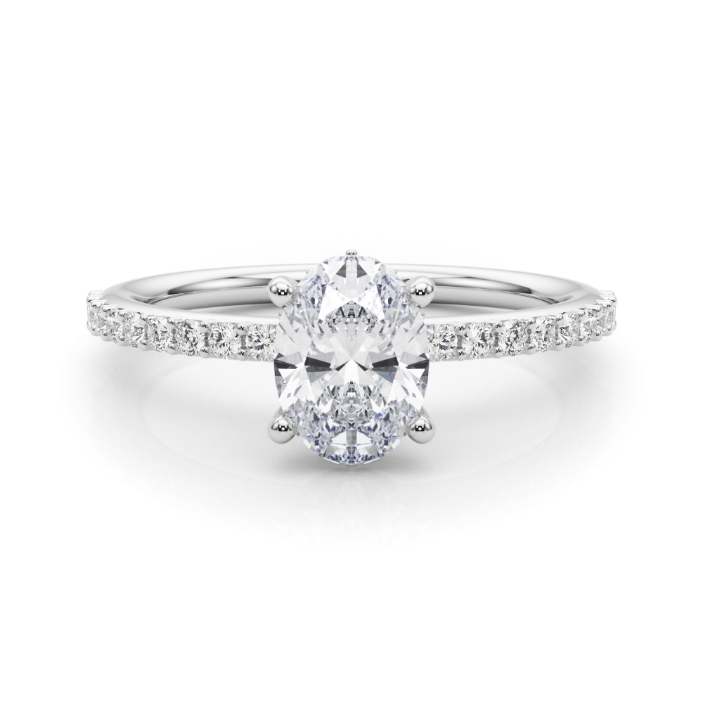 The Sophie Hidden Halo Engagement Ring, set view