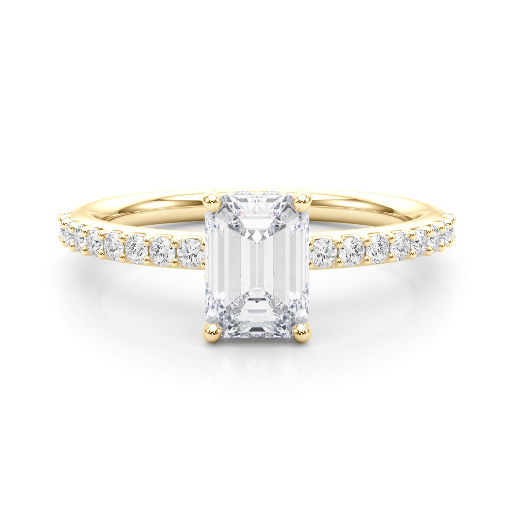 The Edith Hidden Halo Engagement Ring, set view