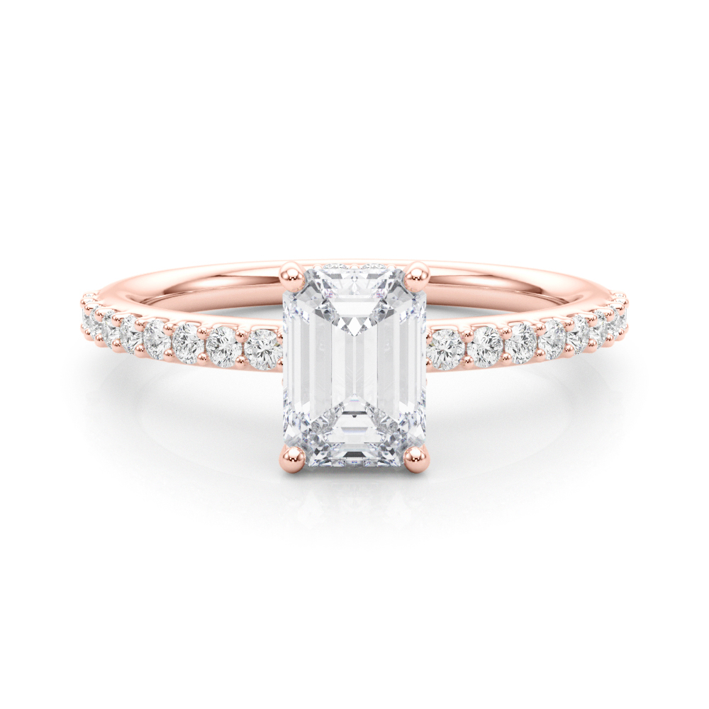 The Edith Hidden Halo Engagement Ring, set view