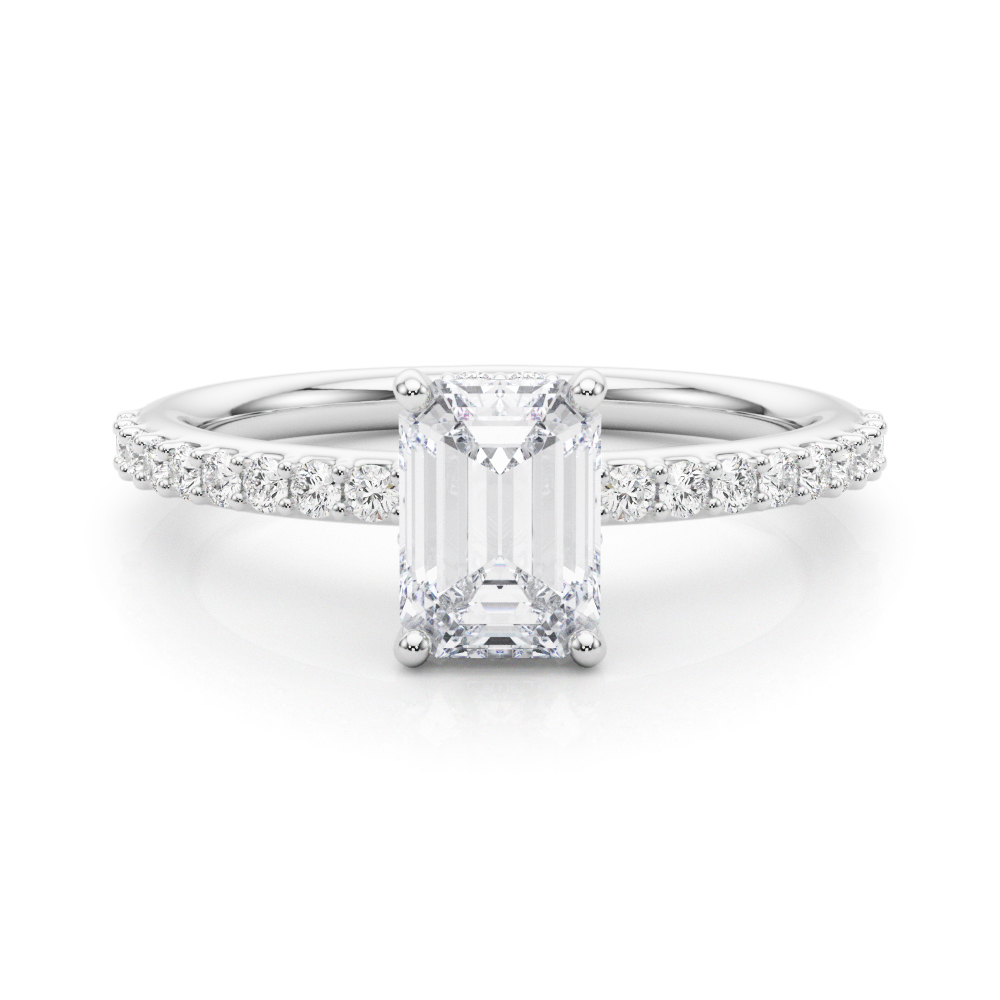 The Edith Hidden Halo Engagement Ring, set view