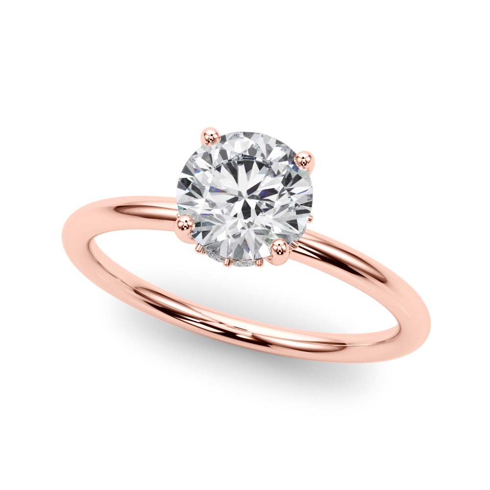The Ella Hidden Halo Engagement Ring, front view