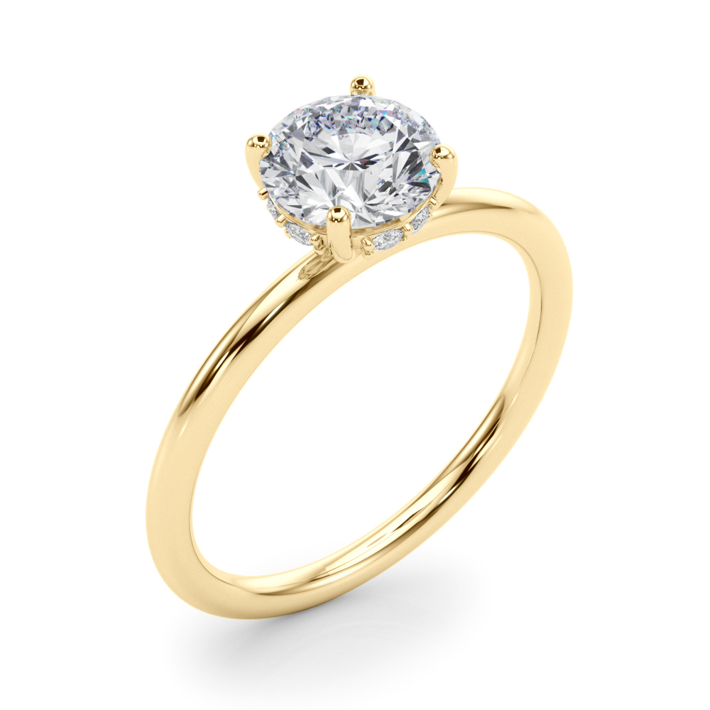 The Ella Hidden Halo Engagement Ring, angled view