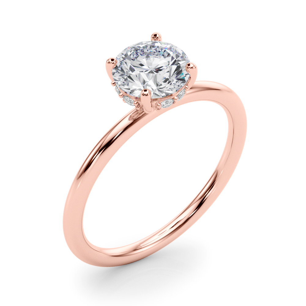 The Ella Hidden Halo Engagement Ring, angled view