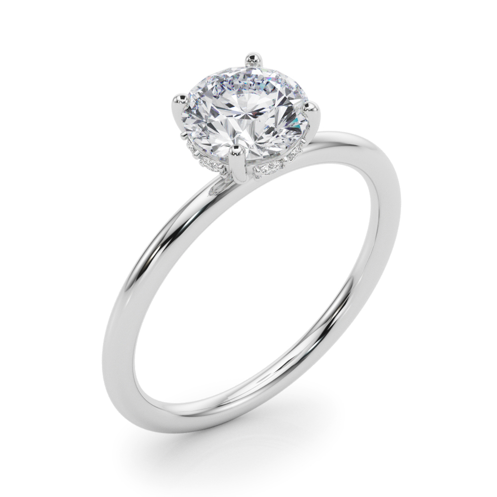 The Ella Hidden Halo Engagement Ring, angled view