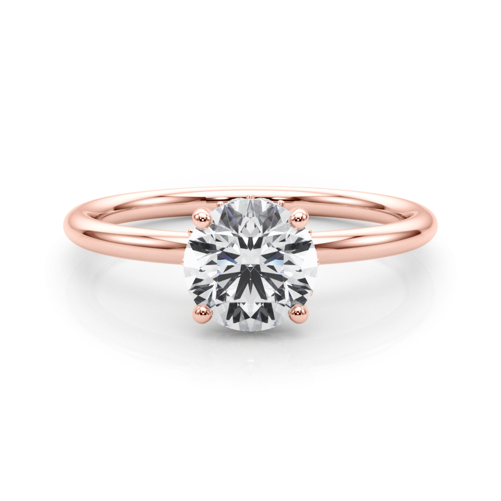 The Ella Hidden Halo Engagement Ring, set view