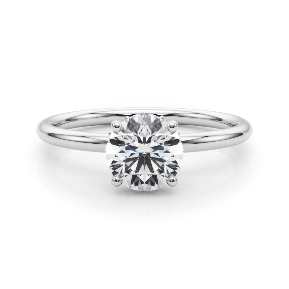 The Ella Hidden Halo Engagement Ring, set view