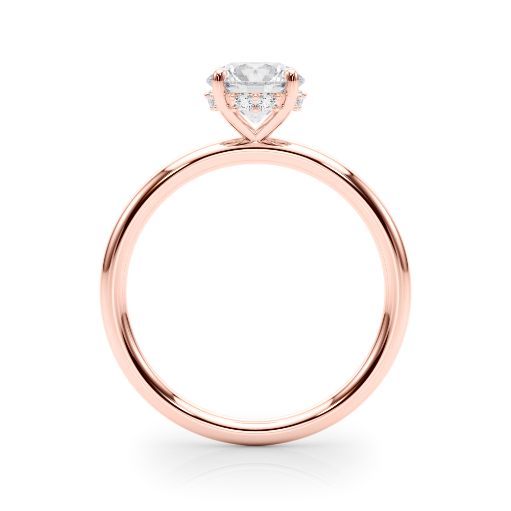 The Ella Hidden Halo Engagement Ring, side view