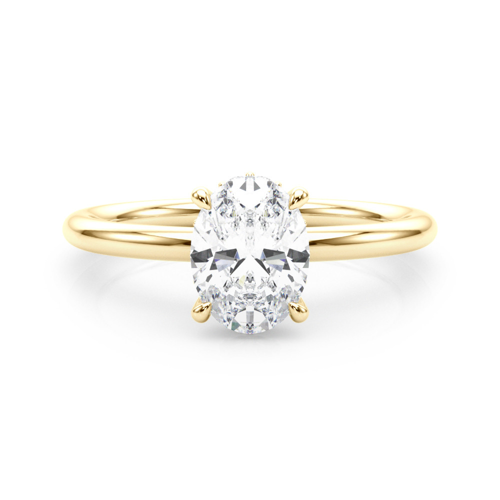 The Aubrey Hidden Halo Engagement Ring, set view