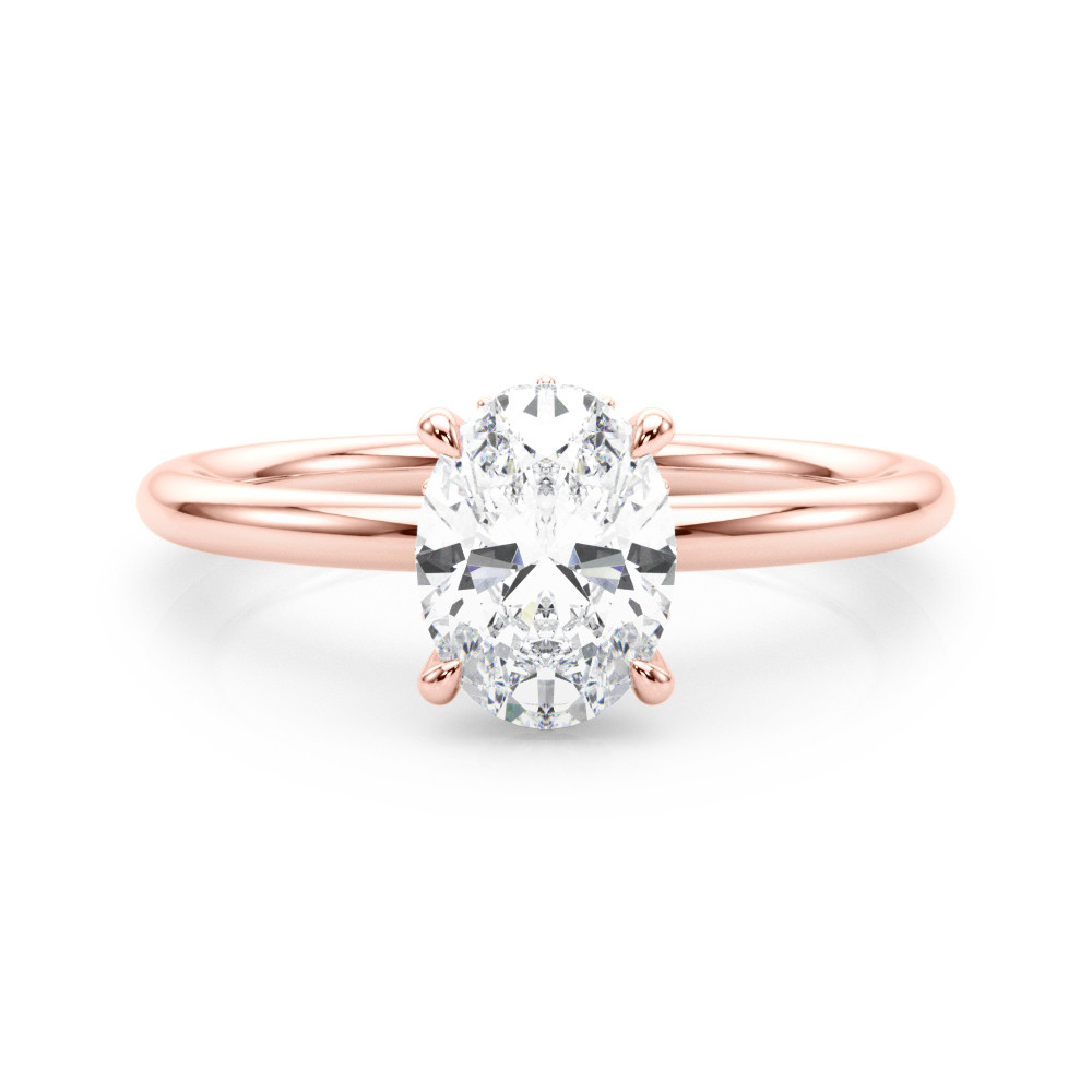 The Aubrey Hidden Halo Engagement Ring, set view