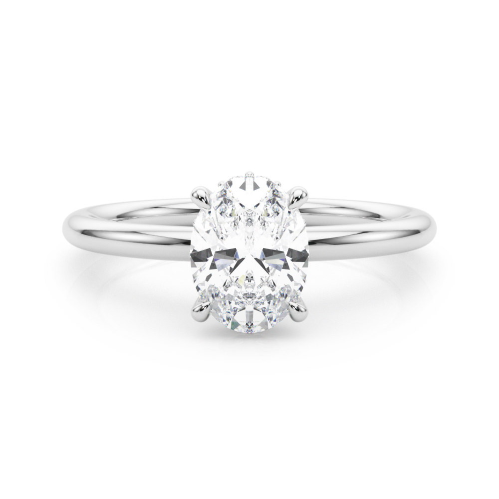 The Aubrey Hidden Halo Engagement Ring, set view