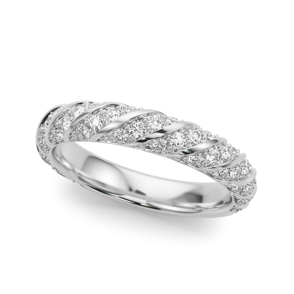 Swirling Pavé Wedding Band