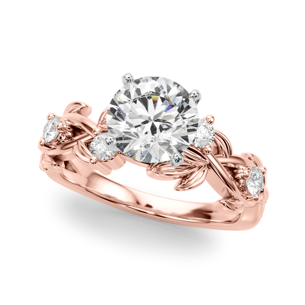 Flamenco Twisted Vine And Leaf Lab Engagement Ring