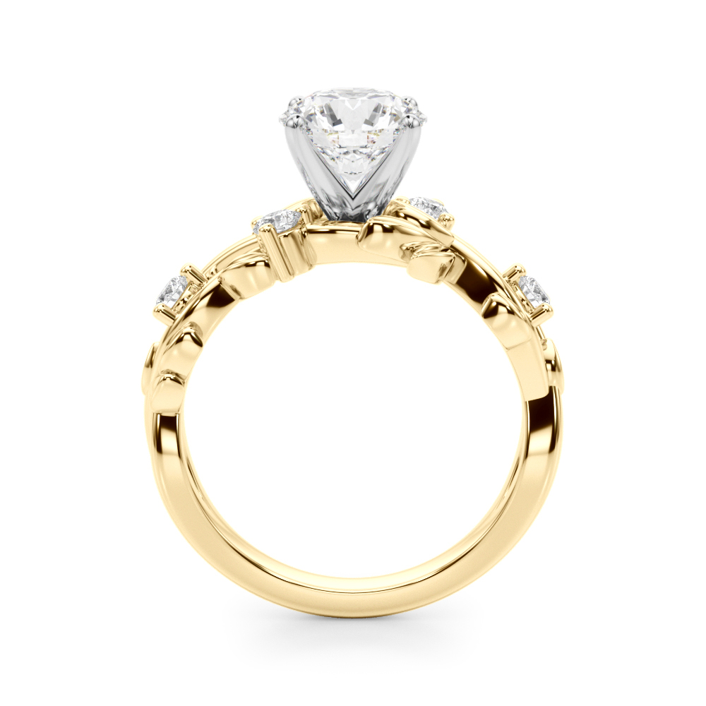 Flamenco Twisted Vine And Leaf Lab Engagement Ring