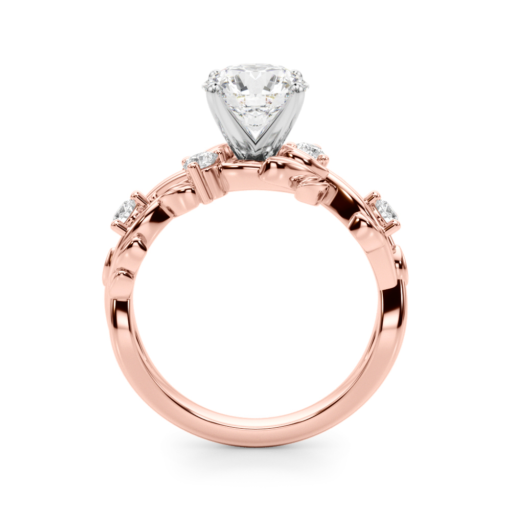 Flamenco Twisted Vine And Leaf Lab Engagement Ring